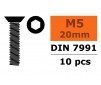 Verzonkenkopschroef - Binnenzeskant - M5X20 - Staal (10st)