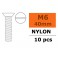 Flat Head Screw - M6X40 Nylon (5pcs)