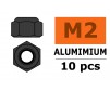 Aluminium zelfborgende zeskantmoer - M2 - Gun Metaal (10st)