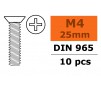 Vis à tête conique - Philips - M4X25 - Acier galvanisé (10pcs)