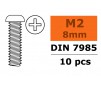 Pan Head Screw - M2X8 - Galvanized Steel (10pcs)