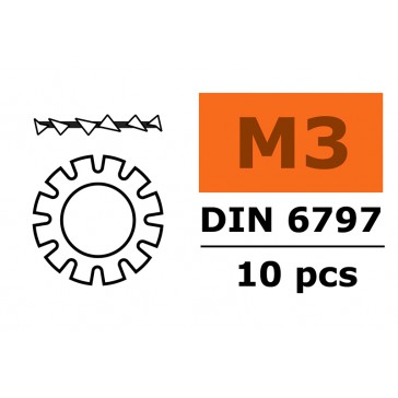Rondelles autobloquantes - M3 - Acier galvanisé (10pcs)
