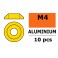 Rondelles aluminium pour vis M4 TB - DE:12mm - Or (10pcs)