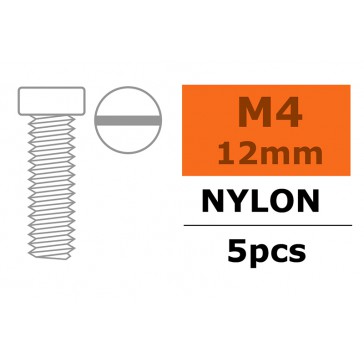 Vis à tête cylindrique - M4X12 - Nylon (5pcs)