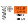 Self-tapping Flat Head, 2,9X13mm Inox (10pcs)