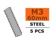 Tie Rod - M3X60 - Steel (5pcs)