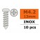 Vis à tôle tête bombée - 4,2X13mm - Inox (10pcs)