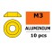 Rondelles aluminium pour vis M3 TB - DE:10mm - Or (10pcs)