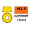 Rondelles aluminium pour vis M2,5 T. Cy. - DE:7mm - Or (10pcs)