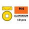 Aluminium sluitring v. M4 Verzonkenkopschroeven - BD:10mm - Goud (10s