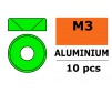 Aluminium Washer for M3 Flat Head Screws OD:8mm Green (10pcs)