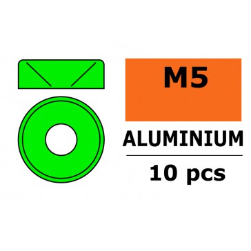 Rondelles aluminium pour vis M5 TC - DE:12mm - Vert (10pcs)