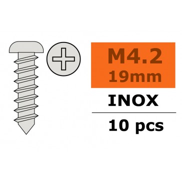 Zelftappende cilinderkopschroef - 4,2X19mm - Inox (10st)