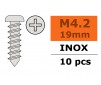 Zelftappende cilinderkopschroef - 4,2X19mm - Inox (10st)