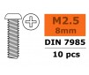 Vis à tête bombée - Philips - M2,5X8 - Acier galvanisé (10pcs)