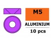 Rondelles aluminium pour vis M5 TC - DE:12mm - Violet (10pcs)