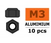 Aluminium zelfborgende zeskantmoer - M3 - Gun Metaal (10st)