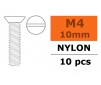 Flat Head Screw - M4X10 Nylon (5pcs)