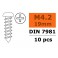 Self-tapping Pan Head Screw - 4,2X19mm - Galvanized Steel (10pcs)