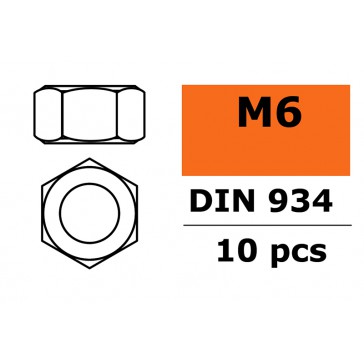 Zeskantmoer - M6 - Gegalvaniseerd staal (10st)