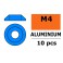 Aluminium sluitring v. M4 Laagbolkopschroeven - BD:12mm - Blauw (10st