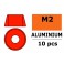 Rondelles aluminium pour vis M2 T. Cy. - DE:6mm - Rouge (10pcs)