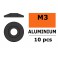 Rondelles aluminium pour vis M3 TB - DE:15mm - Gun Metal (10pcs)