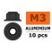 Aluminium zelfborgende zeskantmoer met flens - M3 - Gun Metaal (10st)