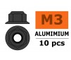Aluminium zelfborgende zeskantmoer met flens - M3 - Gun Metaal (10st)