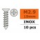 Vis à tôle tête conique - 2,9X19mm - Inox (10pcs)