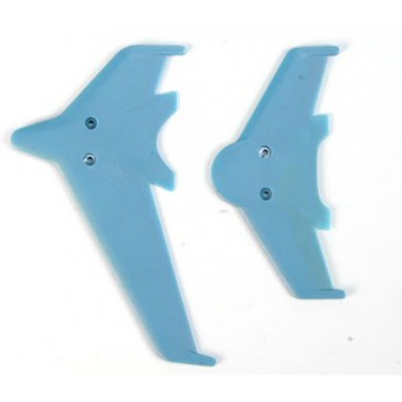 DISC.. Vertical & horizontal tail blade set(blue) (EK1-0442L) for HBK