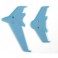 DISC.. Vertical & horizontal tail blade set(blue) (EK1-0442L) for HBK