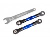 Camber links, rear (blue-anodized) (2) (fits Drag Slash)