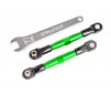Camber links, front (green-anodized) (2) (fits Drag Slash)