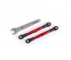 Toe links, front (red-anodized) (2) (fits Drag Slash)