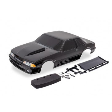 Body, Ford Mustang, Fox Body, black (painted, decals applied) (includ