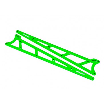 Side plates, wheelie bar, green (aluminum) (2)
