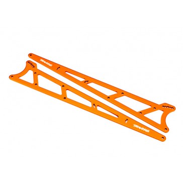 Side plates, wheelie bar, orange (aluminum) (2)