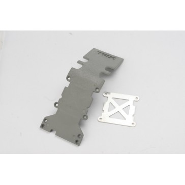 Skidplate, rear plastic (grey)/ stainless steel plate