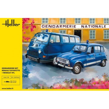 Gendarmerie Set Renault Estafette & Reanult 4L 1/24