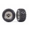 Tires and wheels, assembled, glued (3.8' satin black chrome wheels, s