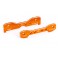 Tie bars, rear, 7075-T6 aluminum (orange-anodized) (fits Sledge)