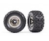 Tires and wheels, assembled, glued (3.8' black chrome wheels, black c