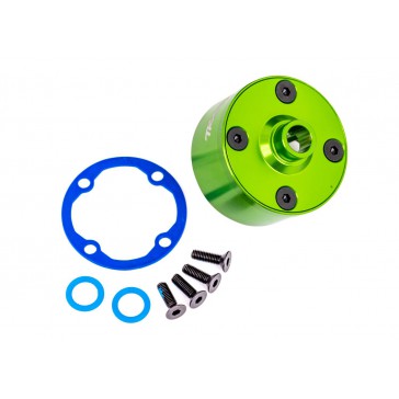 Carrier, differential (aluminum, green-anodized)/ differential bushin