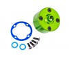 Carrier, differential (aluminum, green-anodized)/ differential bushin