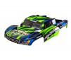 Body, Slash 4X4 (also fits Slash VXL & Slash 2WD), green & blue (pain