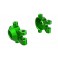 Steering blocks, 6061-T6 aluminum (green-anodized) (left & right)/ 2.