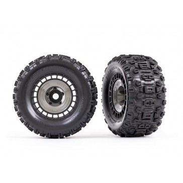 Tires and wheels, assembled, glued (3.8' black wheels, gray wheel cov