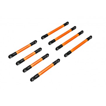 Suspension link set, 6061-T6 aluminum (orange-anodized) (includes 5x5