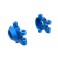 Steering blocks, 6061-T6 aluminum (blue-anodized) (left & right)/ 2.5